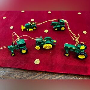 5 small tractor ornaments for small Xmas tree